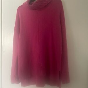 Rachel Zoe Fuchsia Cowl Neck cashmere tunic Sweater size xl.  New.